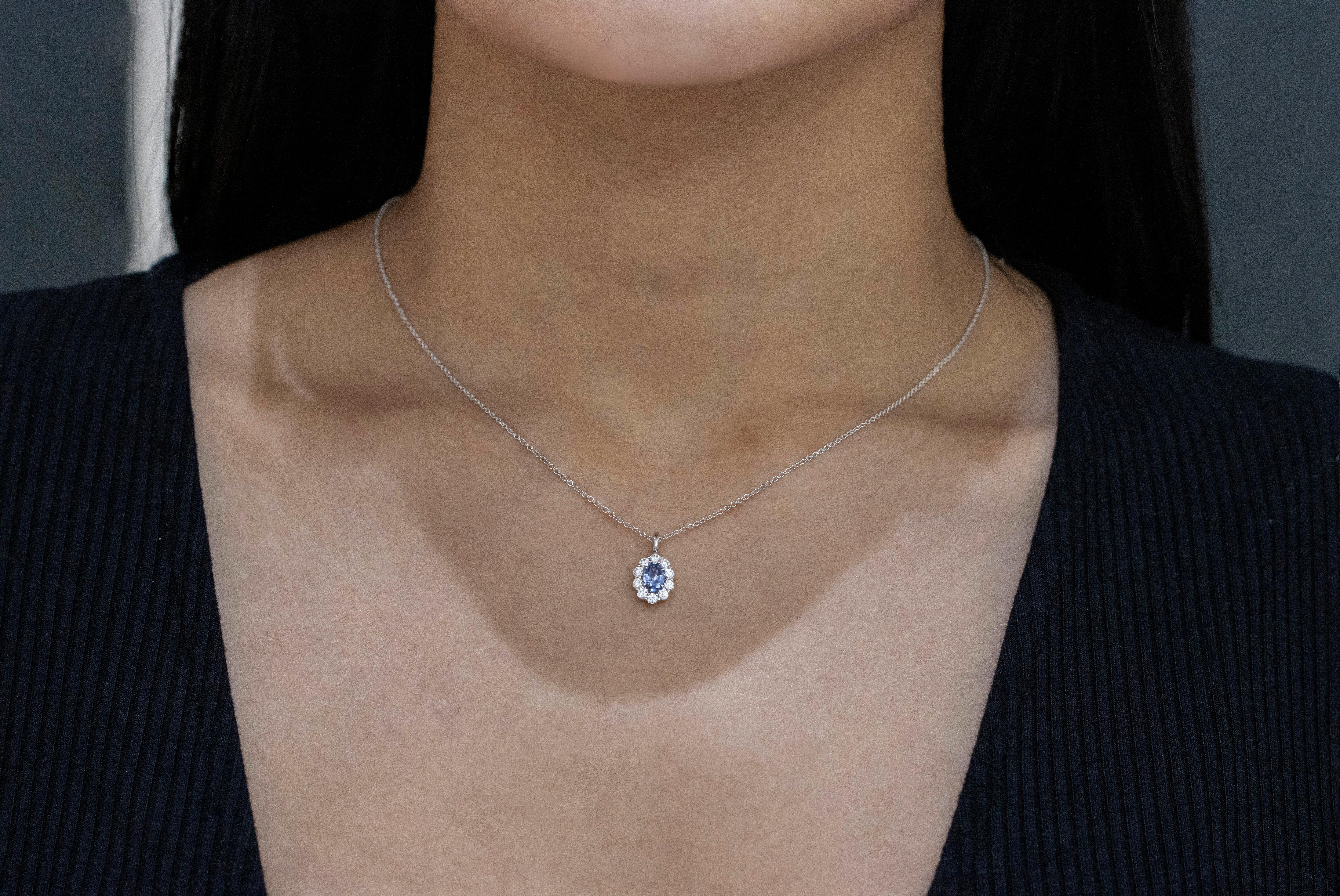 sapphire halo necklace