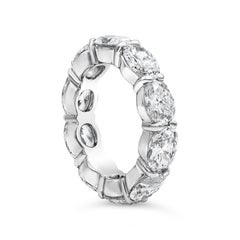 Roman Malakov 7.40 Carat Oval Cut Diamond Horizontal Eternity Wedding Band Ring