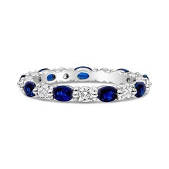 Roman Malakov, Oval Cut Sapphire and Round Diamond Eternity Wedding Band
