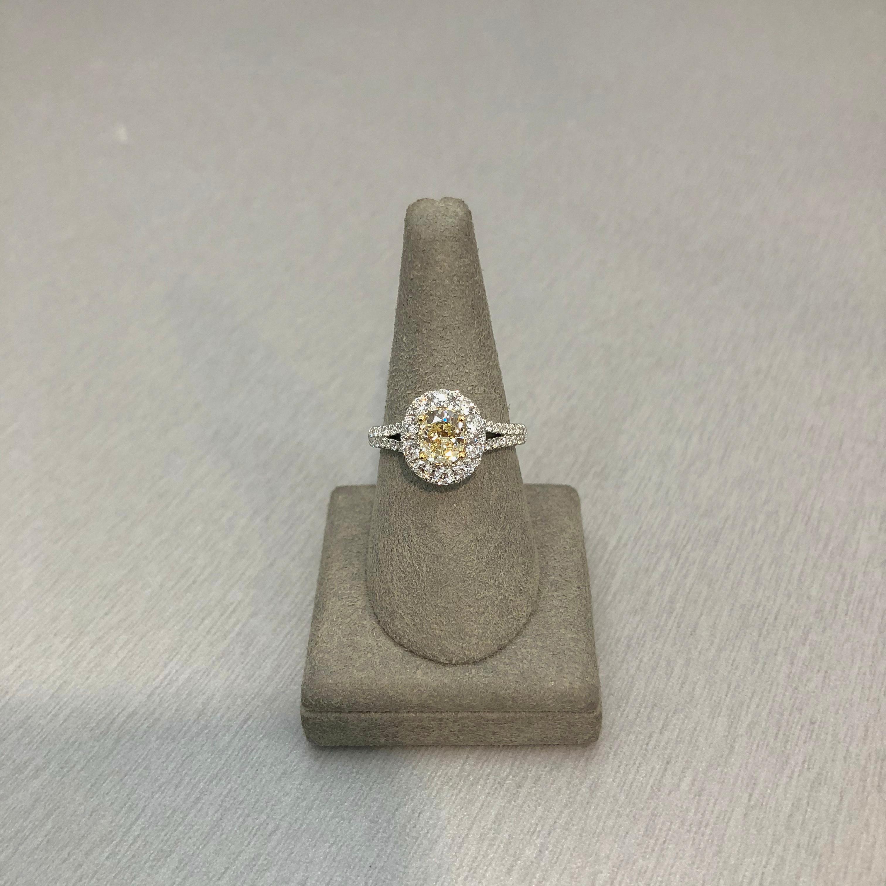 split shank halo oval engagement ring
