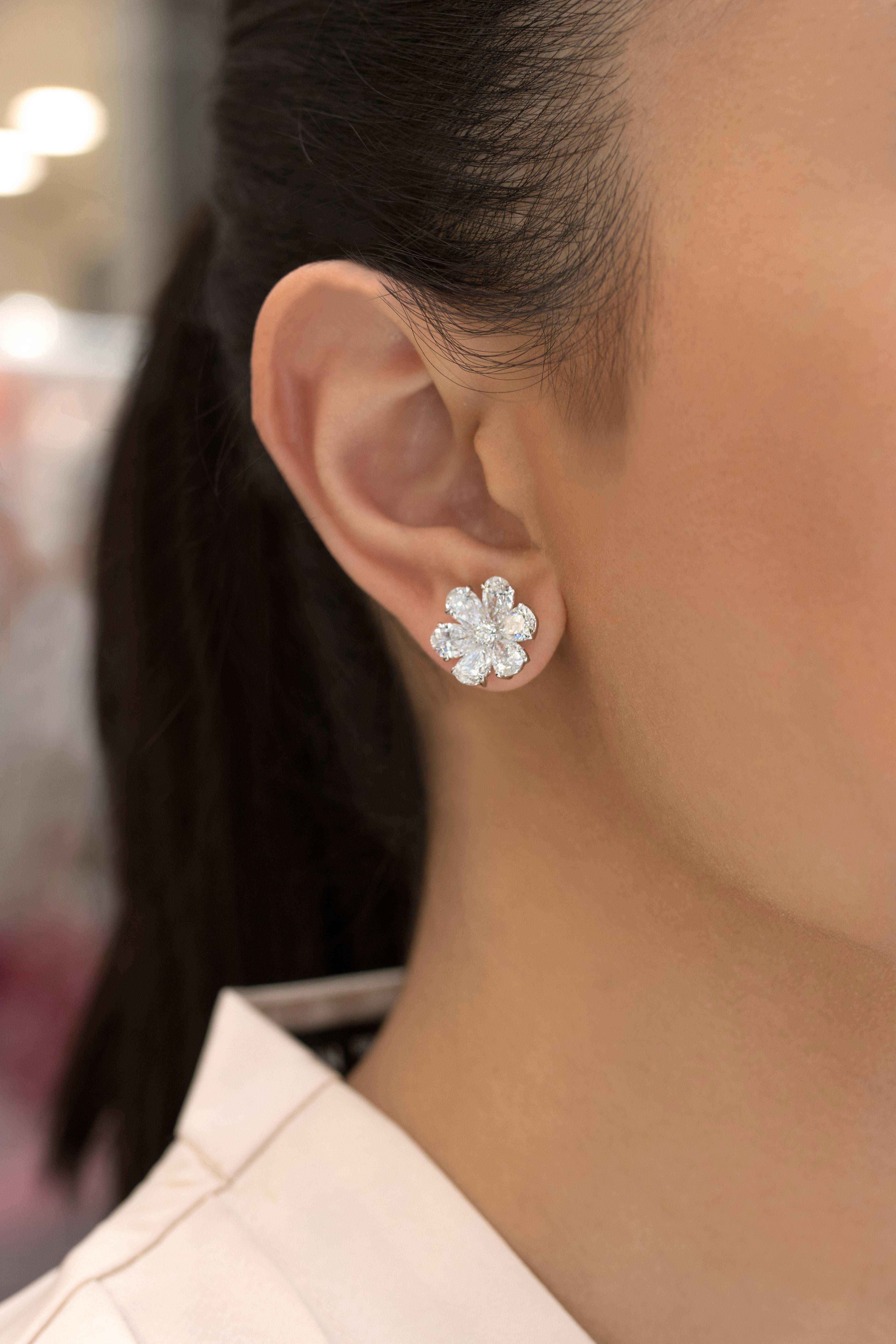diamond earrings flower design