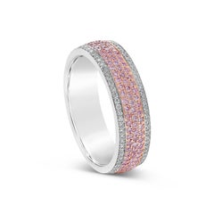 Roman Malakov, Pink and White Diamond Five-Row Wedding Band