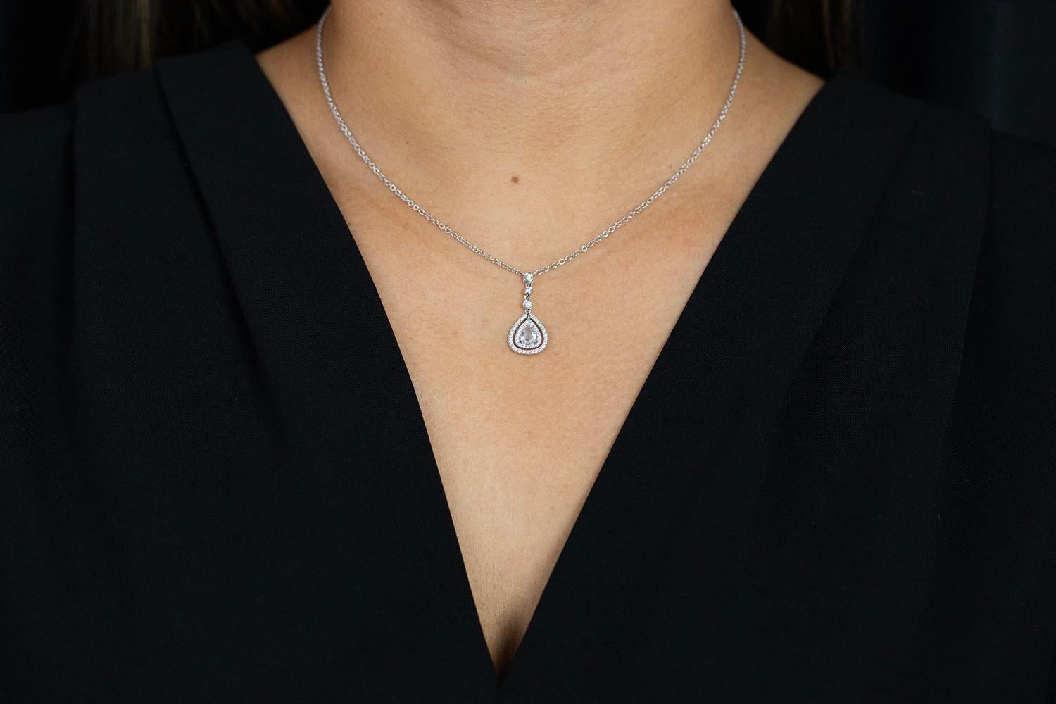 double line diamond necklace