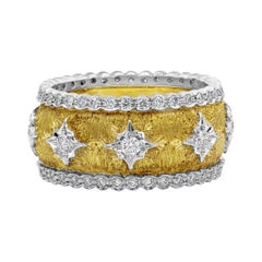 Roman Malakov Bague à la mode en or jaune brossé avec diamants ronds de 0.76 carat