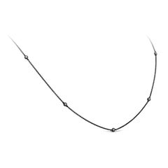 Roman Malakov 0.32 Carat Round Diamonds By the Yard Necklace in Black Rhodium