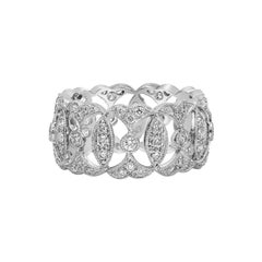 Roman Malakov 0.90 Carat Total Round Diamond Open-Work Wide Fashion Ring
