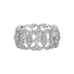 Roman Malakov 0.90 Carats Total Round Diamond Open-Work Wide Fashion Ring