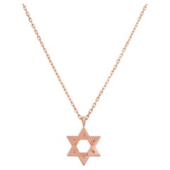 Roman Malakov Star of David Pendant Necklace in Rose Gold