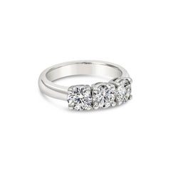 Roman Malakov 1.53 Carats Total Round Diamond Three Stone Wedding Band