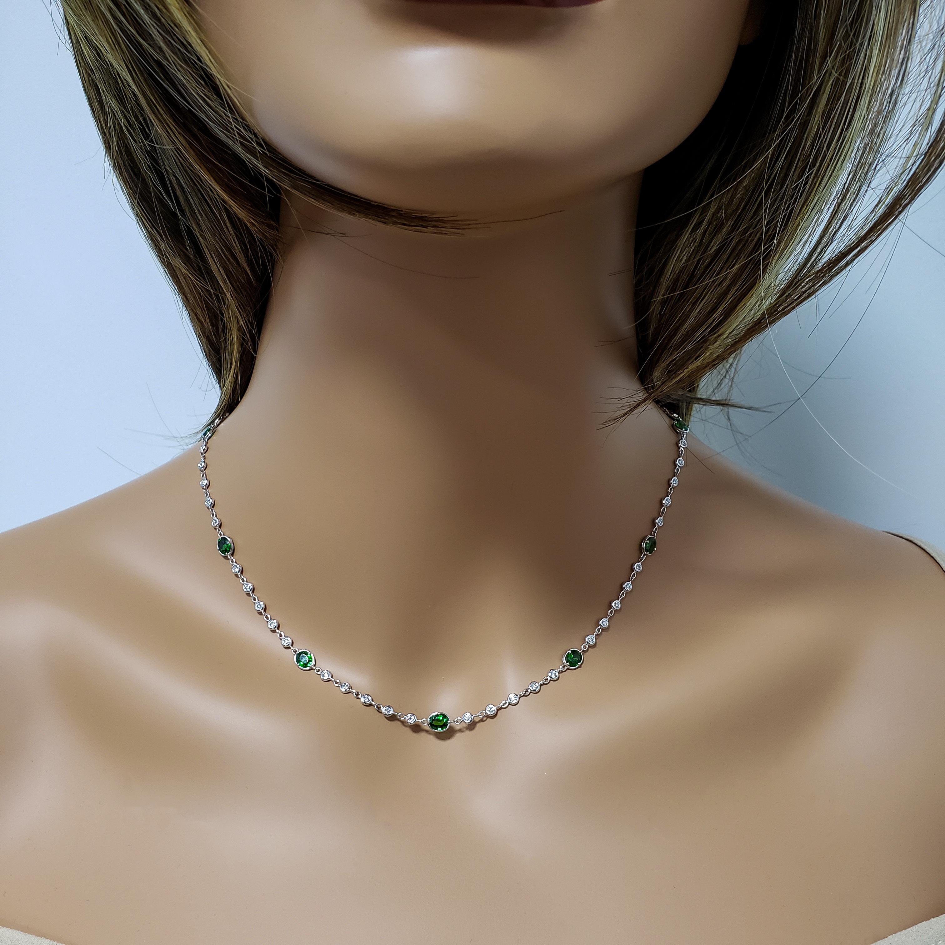 Roman Malakov Tsavorite Diamonds by the Yard Halskette (Zeitgenössisch)