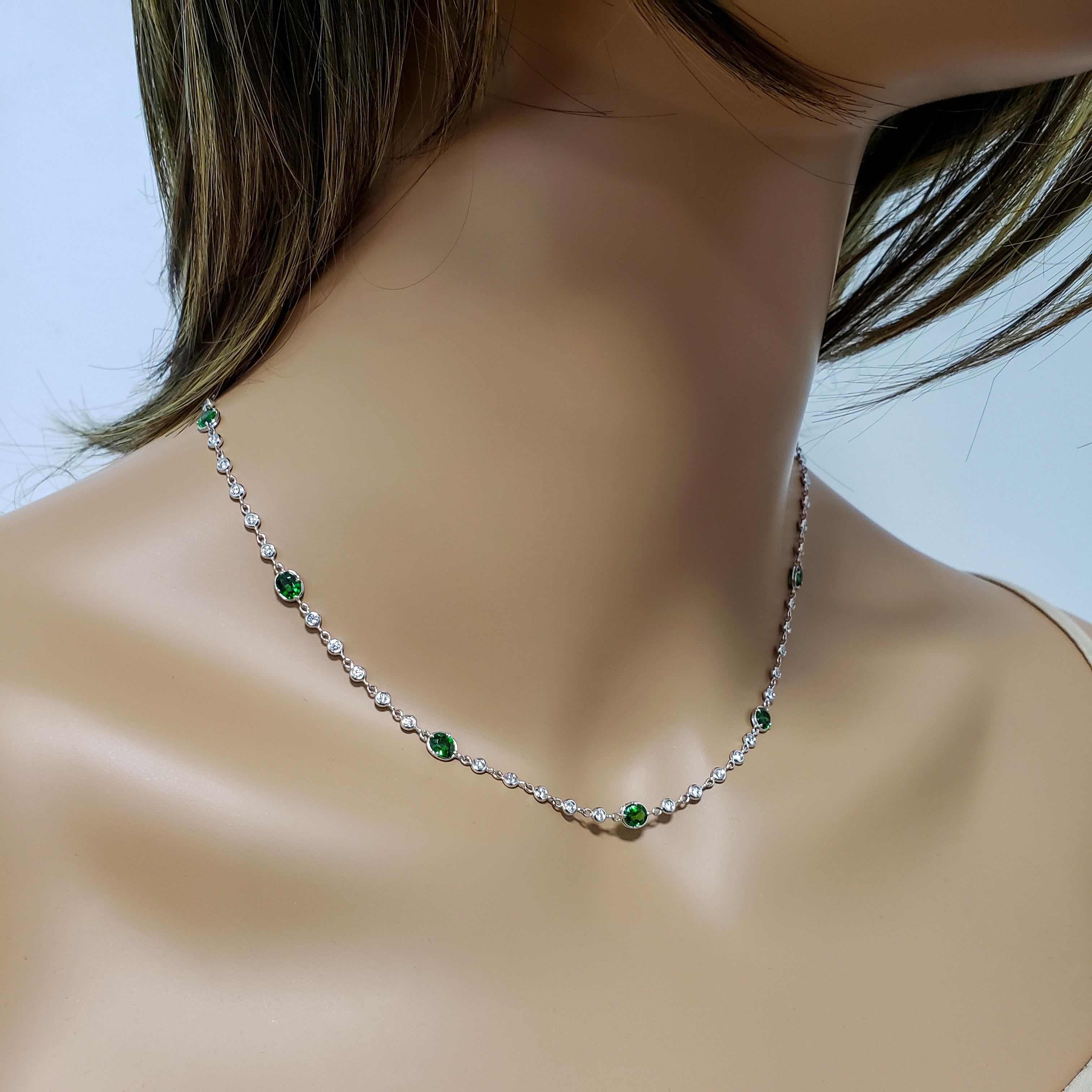 Roman Malakov Tsavorite Diamonds by the Yard Halskette (Ovalschliff)