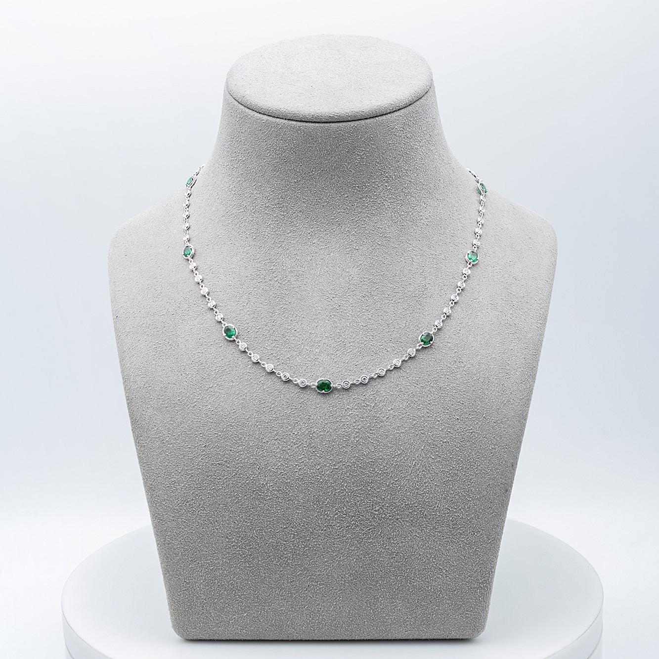 Roman Malakov Tsavorite Diamonds by the Yard Halskette im Zustand „Neu“ in New York, NY