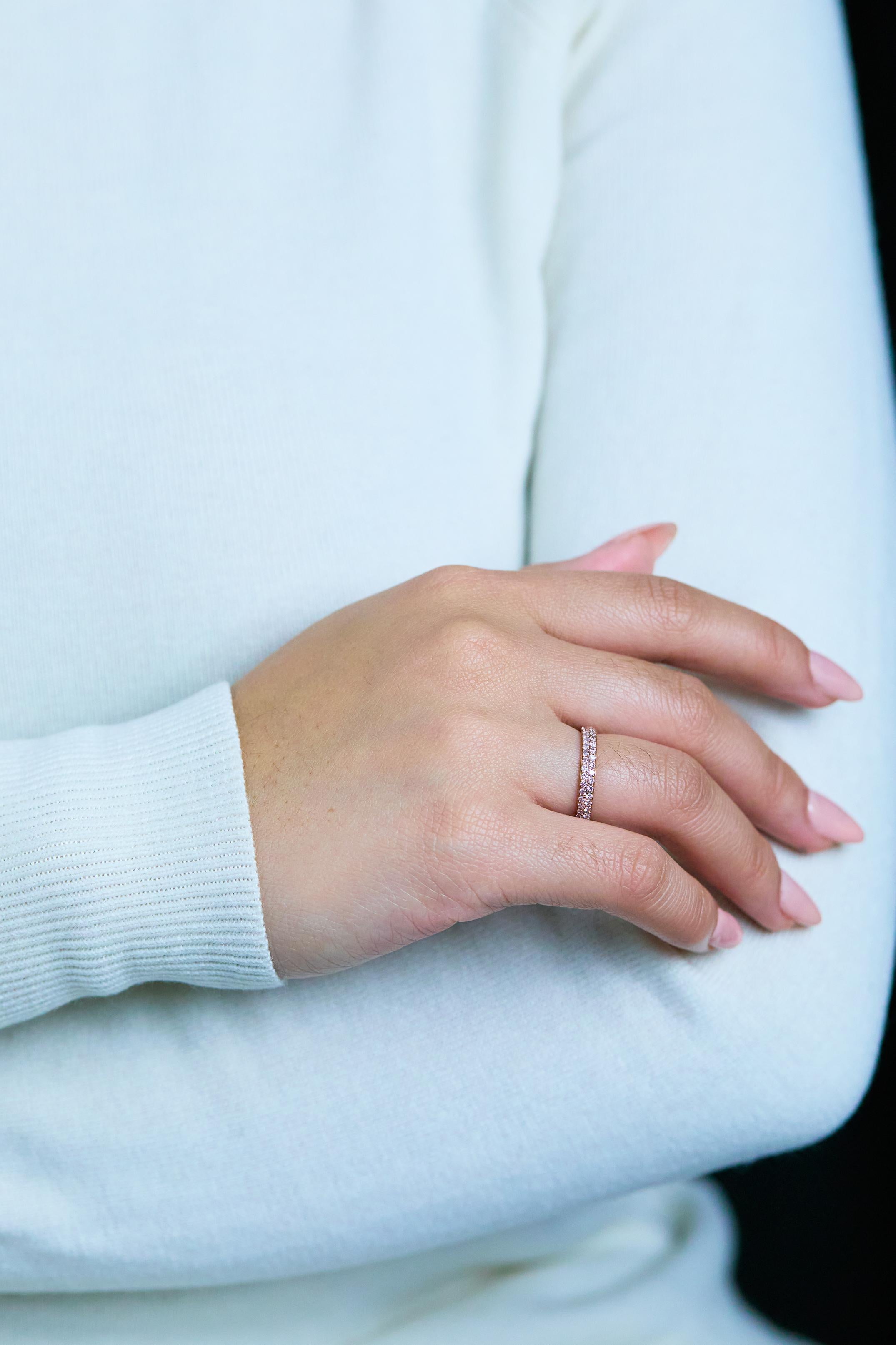pink diamond pave ring