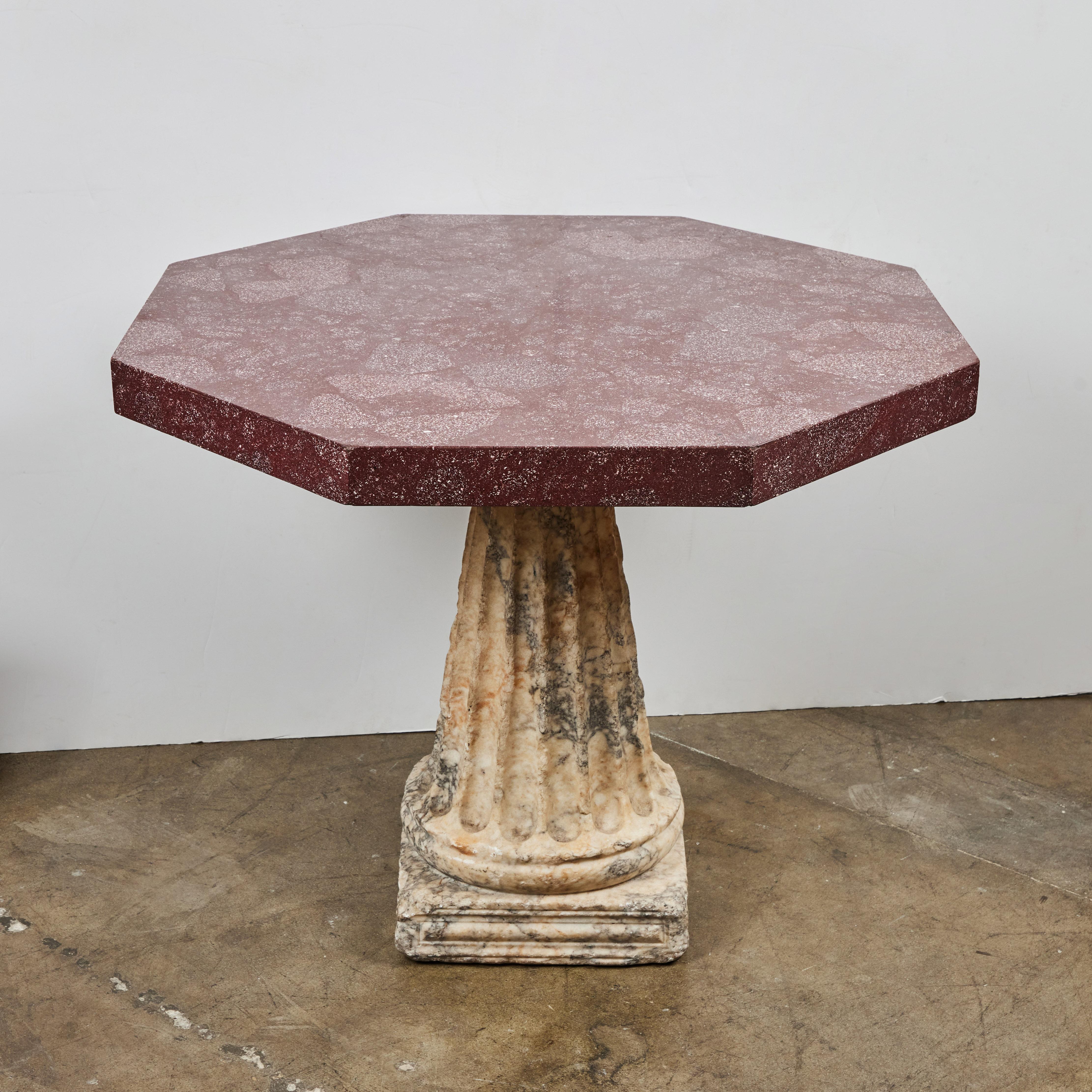 Roman Marble and Porphyry Veneered Table For Sale 1
