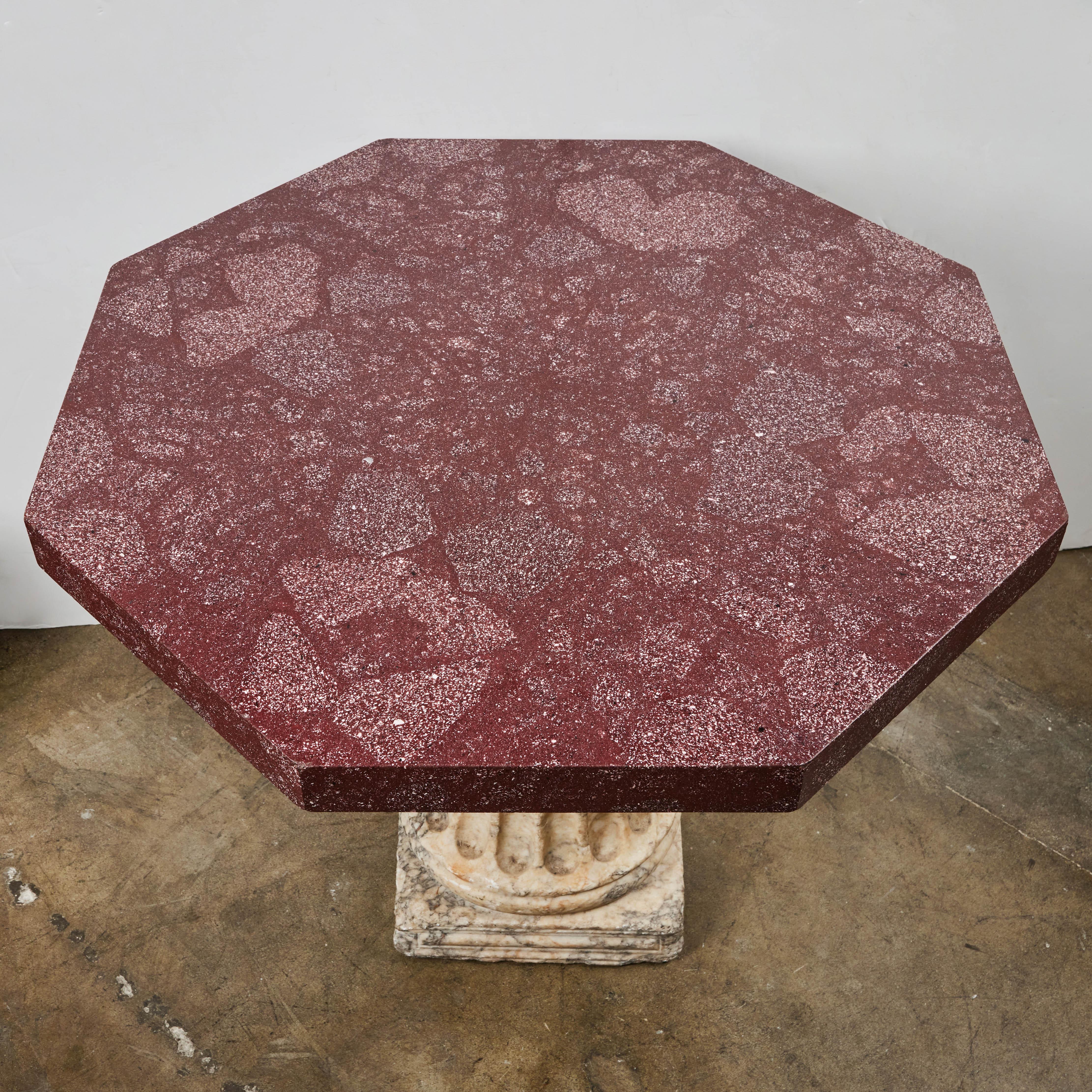Roman Marble and Porphyry Veneered Table For Sale 2