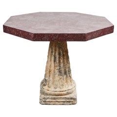 Antique Roman Marble and Porphyry Veneered Table