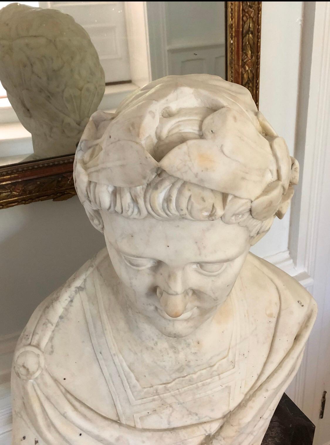 Classical Roman Roman Marble Bust of a Caesar, 18th Century For Sale