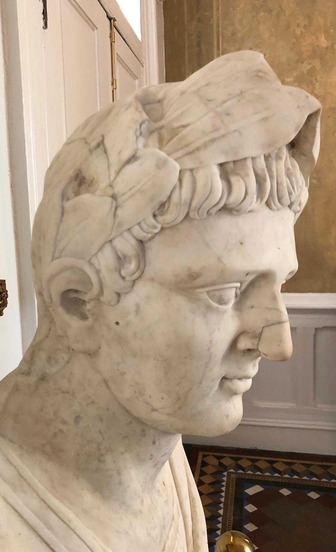 Roman Marble Bust of a Caesar, 18th Century For Sale 1