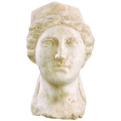 Roman Marble Head Bust of Minerva