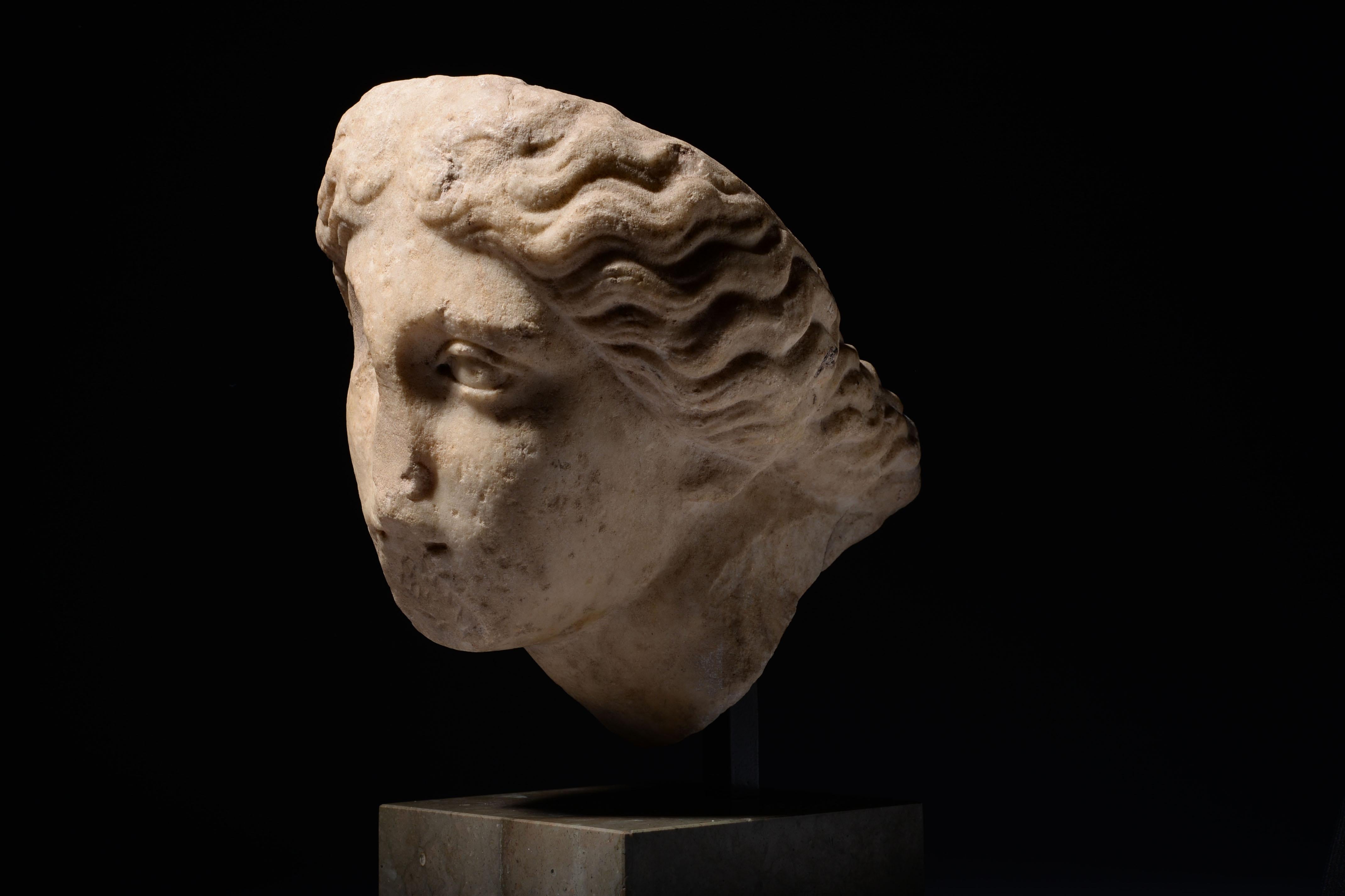 Roman Marble Head of Athena 2