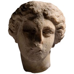 Antique Roman Marble Head of Athena