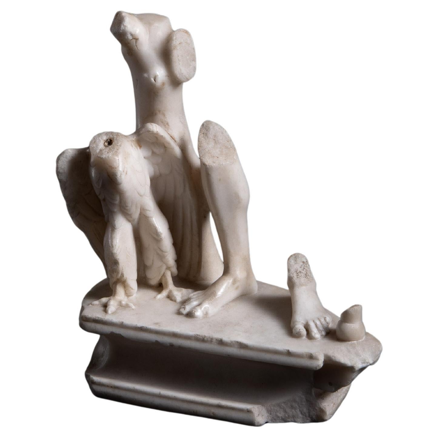 Roman Marble Statue of Jupiter and Eagle from the Imperial Period