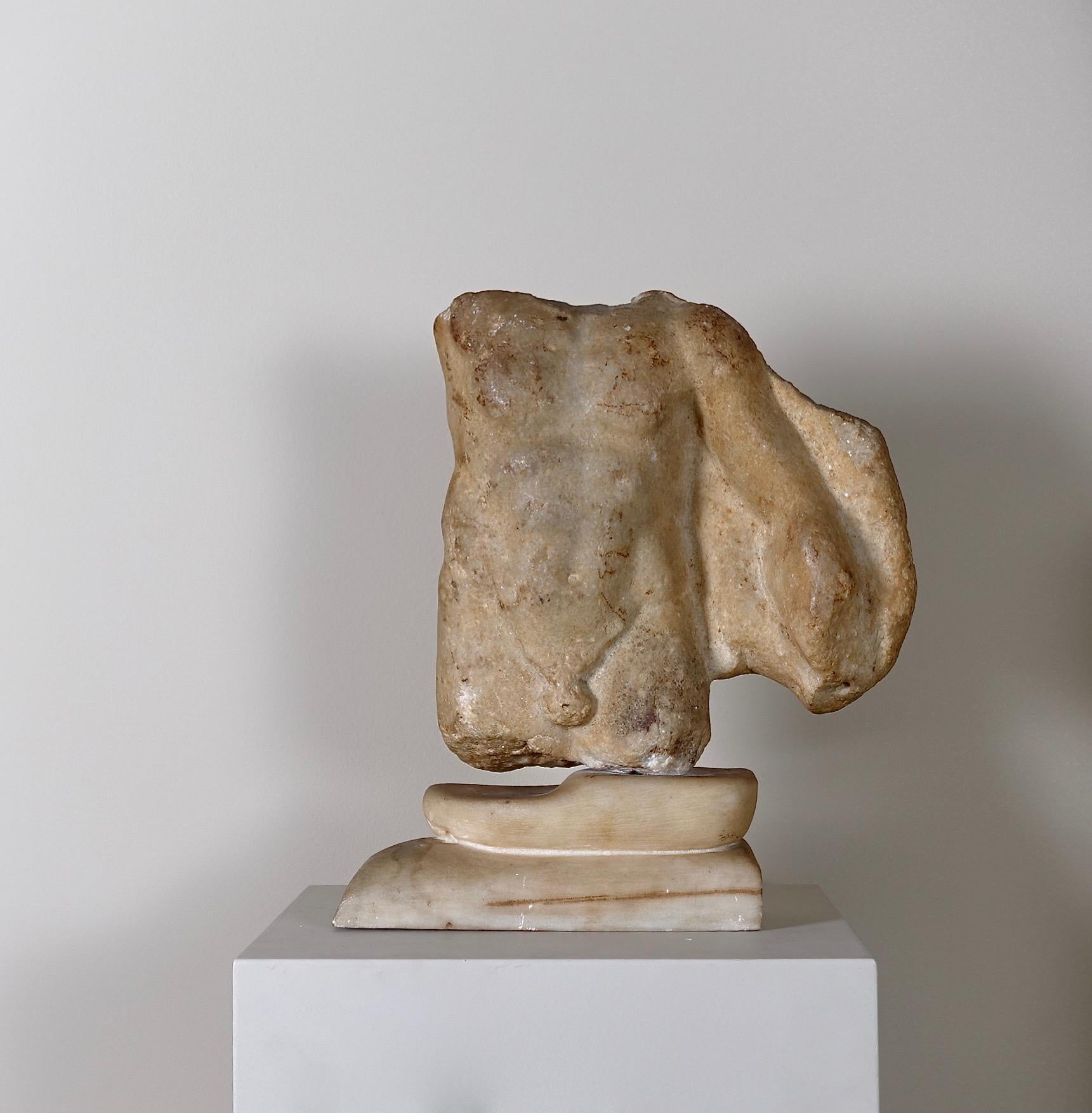 Carved Roman marble torso of a satyr - 2nd century AD