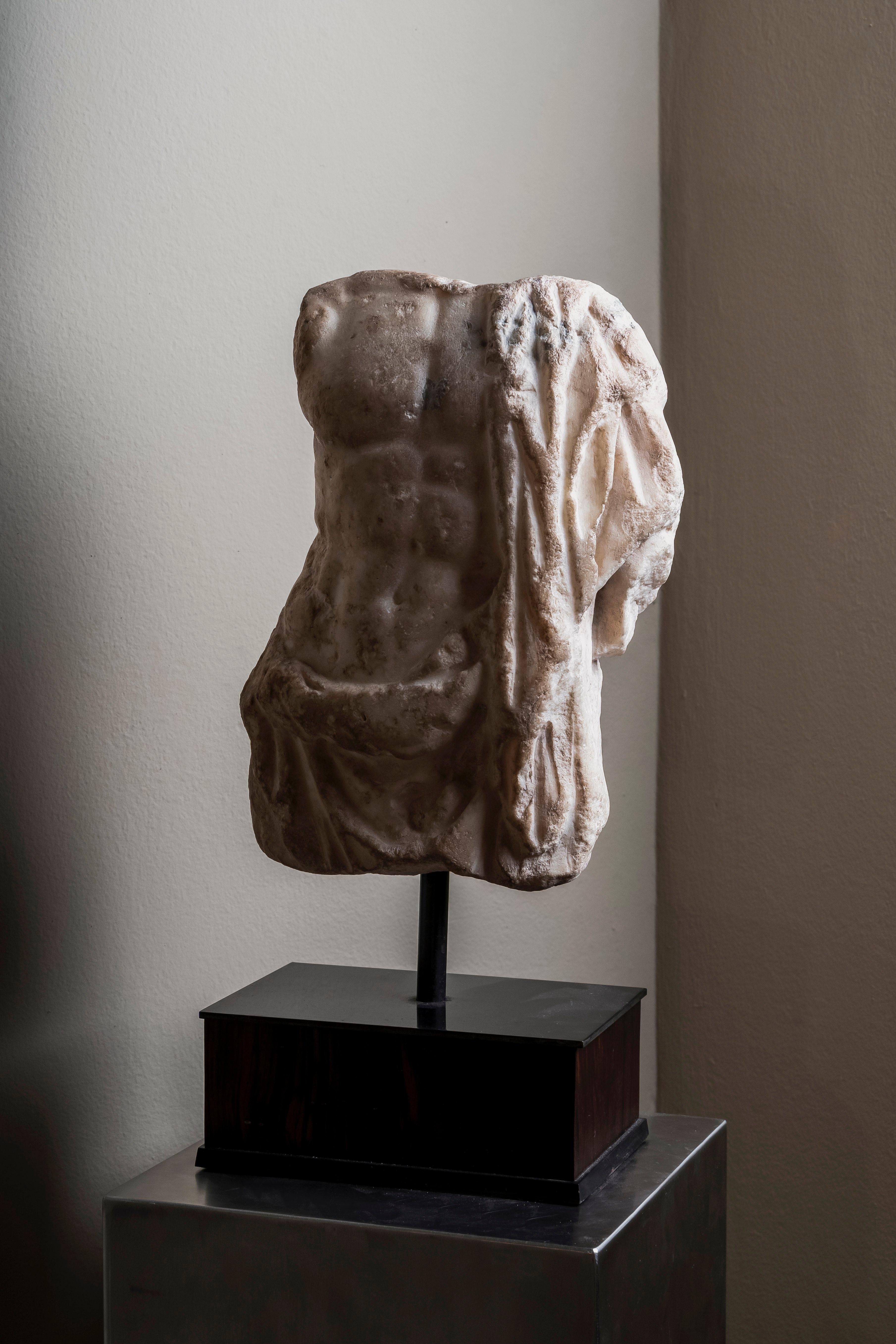 Classical Roman Roman Marble Torso of Asclepius, 2nd-3rd Century AD