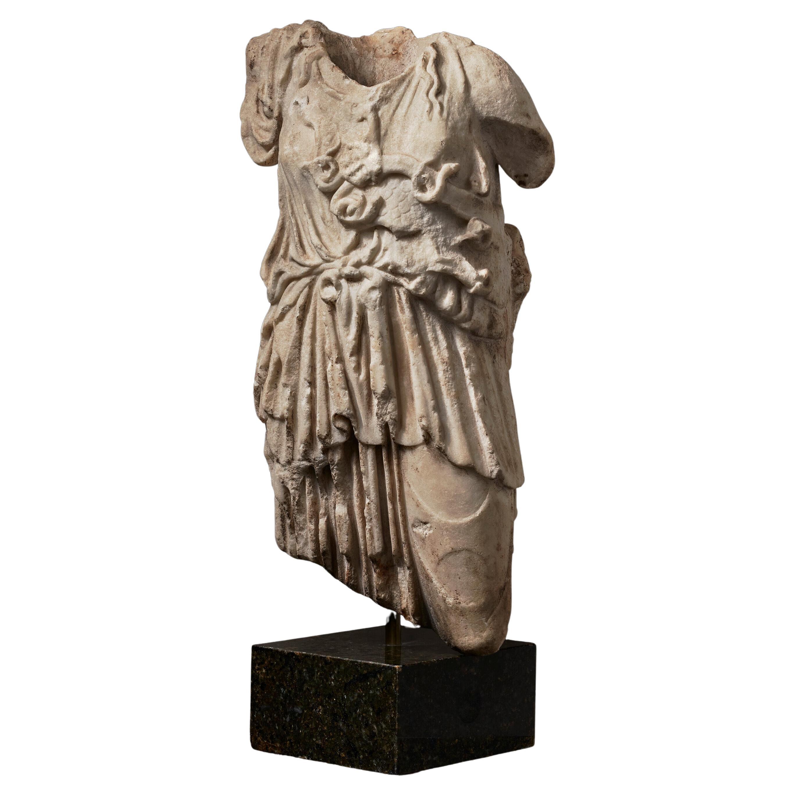 European Roman Marble Torso of Athena Sculpture