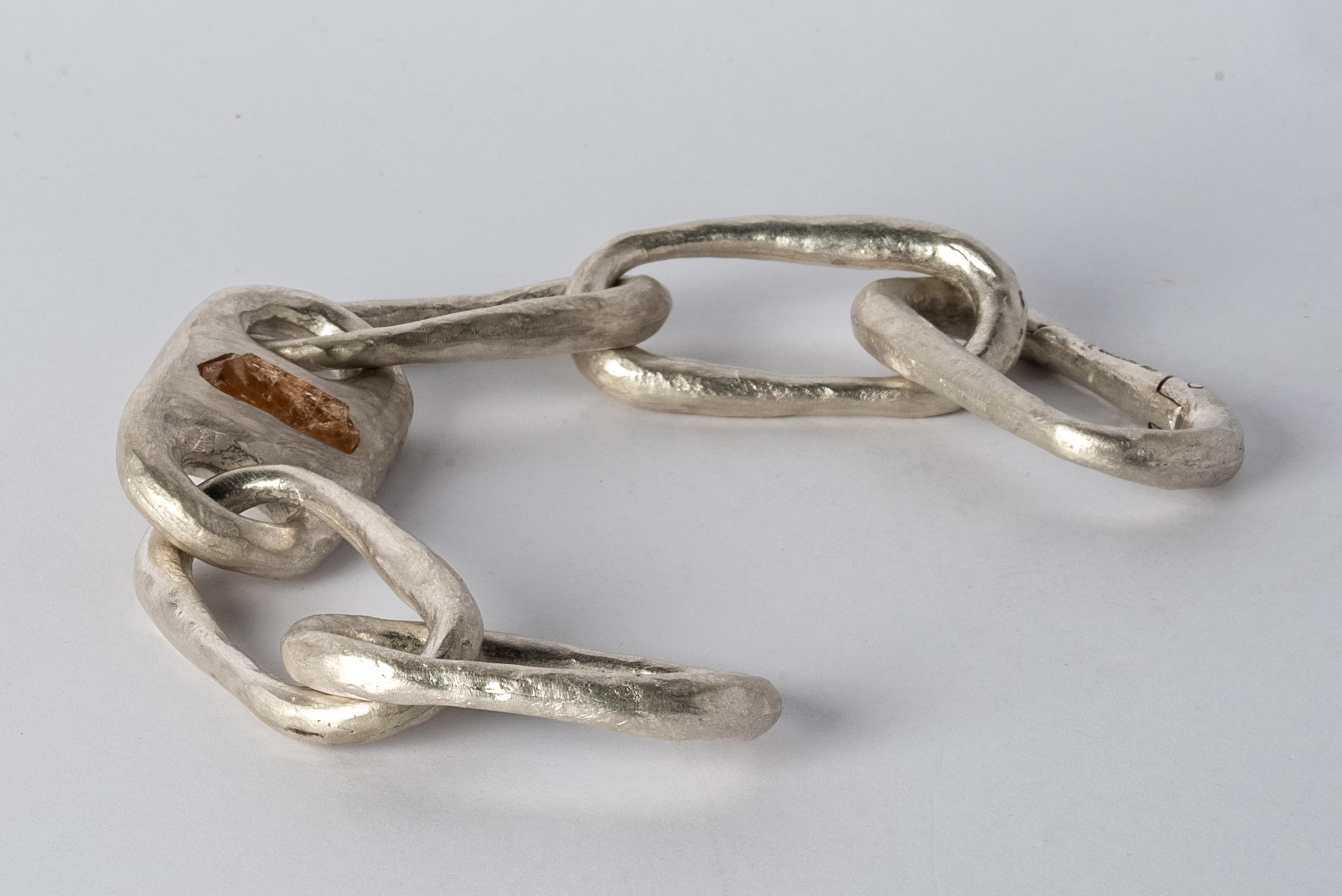 Rough Cut Roman Medium Link Bracelet w/ Medium Closed Link (Imperial Topaz, MA+ITOP) For Sale
