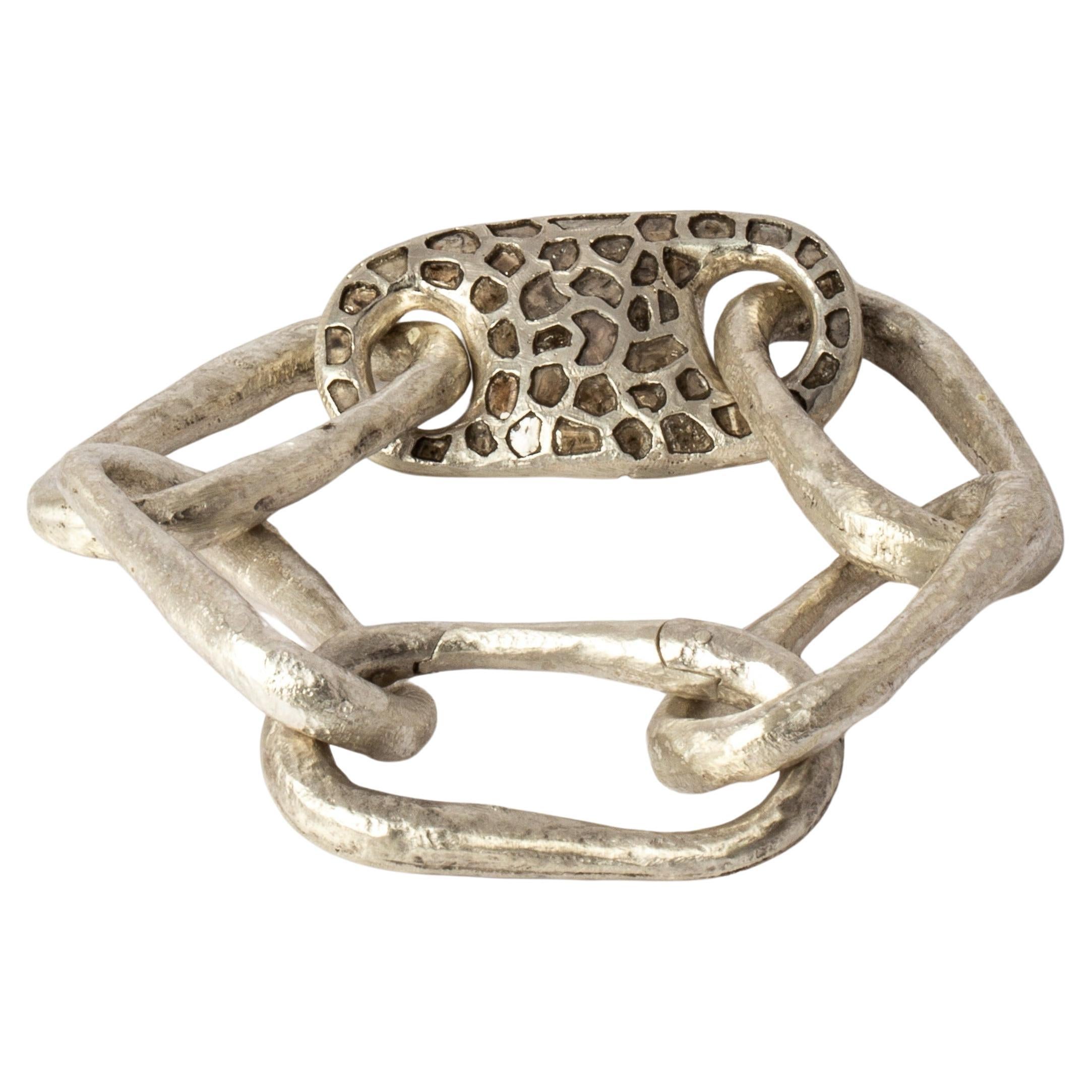 Roman Medium Link Bracelet w/ Medium Closed Link (Mega Pavé, MA+DIA) For Sale