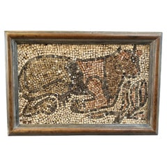 Portrait romain en micro-mosaïque d'un taureau