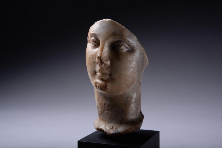 Roman Miniature Portrait Bust of a Noble Woman For Sale at 1stDibs