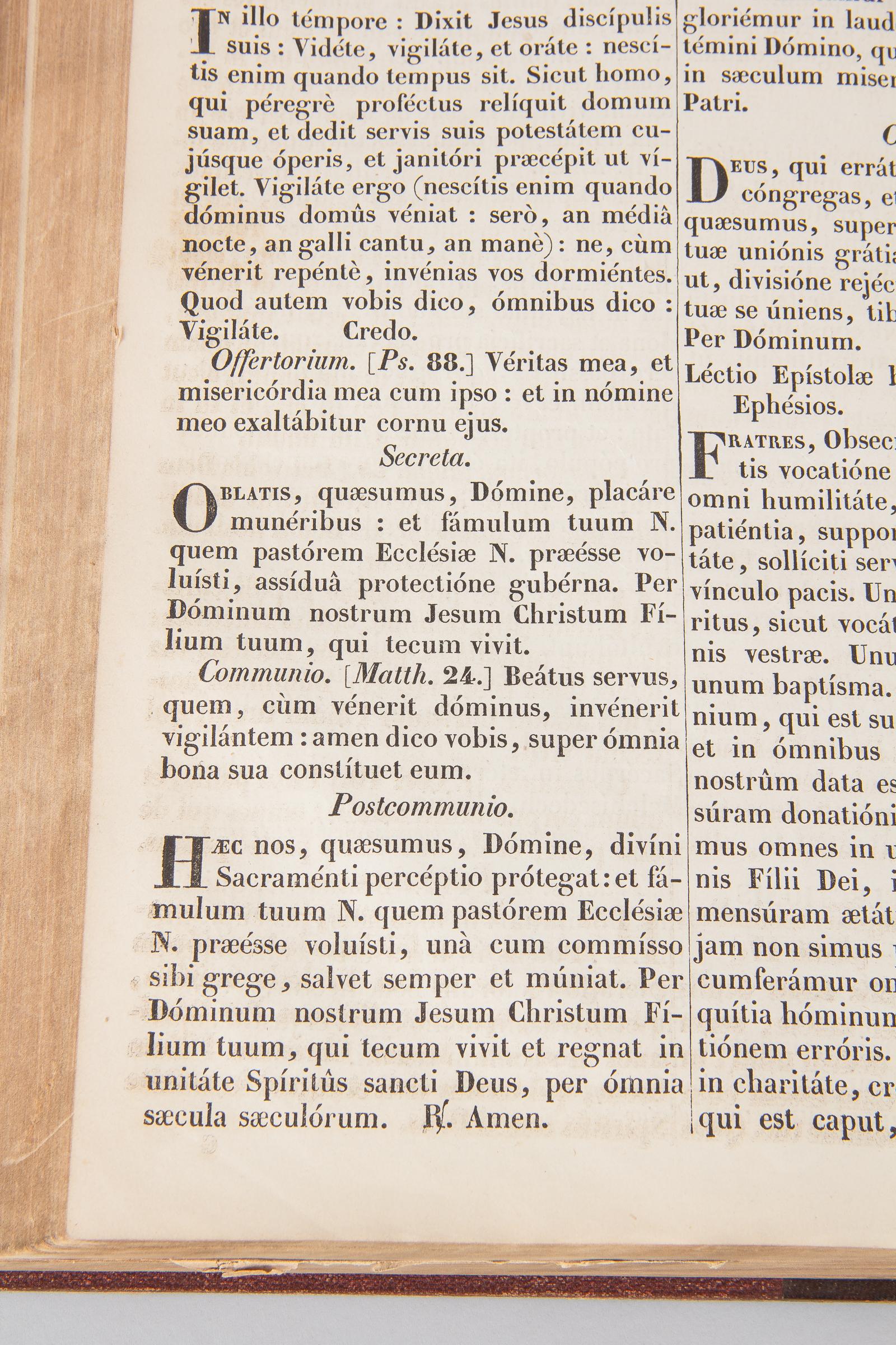 Leather Roman Missal Book, 1850