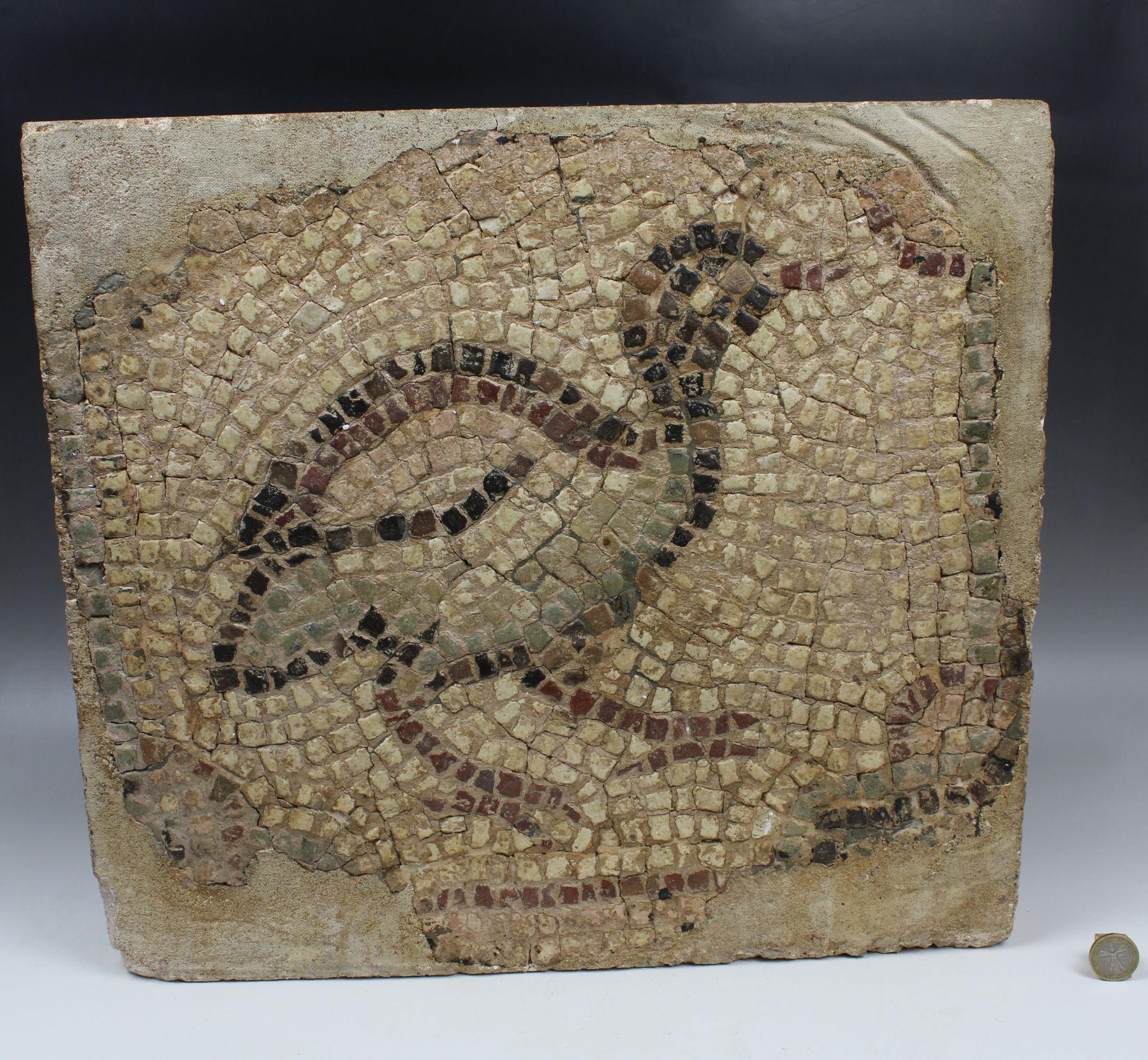 Italian Roman mosaic depicting a bird