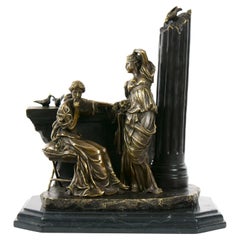 Vintage Roman Neoclassical Figurative Bronze Sculpture by Miguel Fernando Lopez Aka Milo