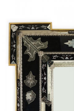 Roman Neoclassical Styie Venetian Monumental Etched Glass Wall Mirror