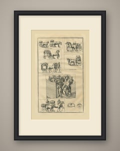 Roman Ox Carts and Baggage Wagons from the Columns, 1722