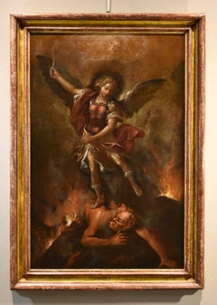 Saint Michael Archangel Roman School 17/18th Century Paint Oil on canvas Italy