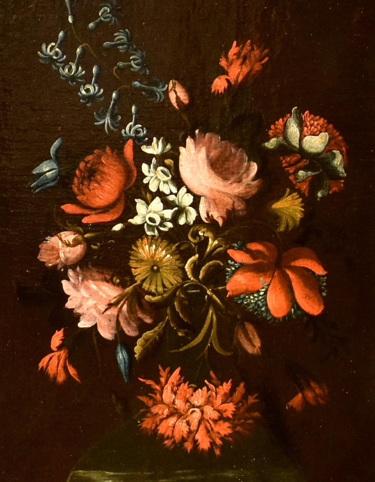 Pair Still Lifes Flowers Paint Oil on canvas Old master 17/18th Century ...