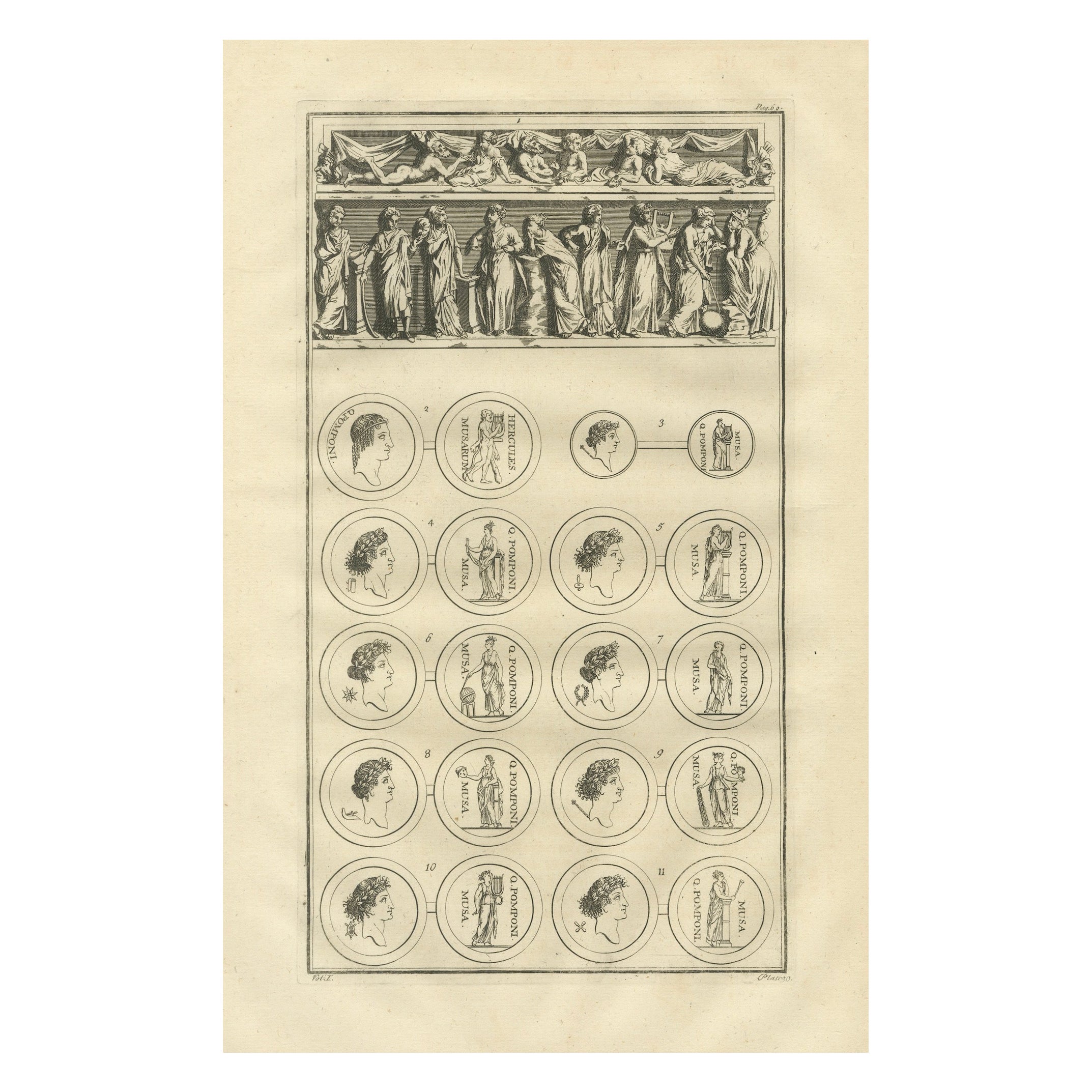 Roman Relief and Classical Medallions, Montfaucon Antiquity Explained, 1721