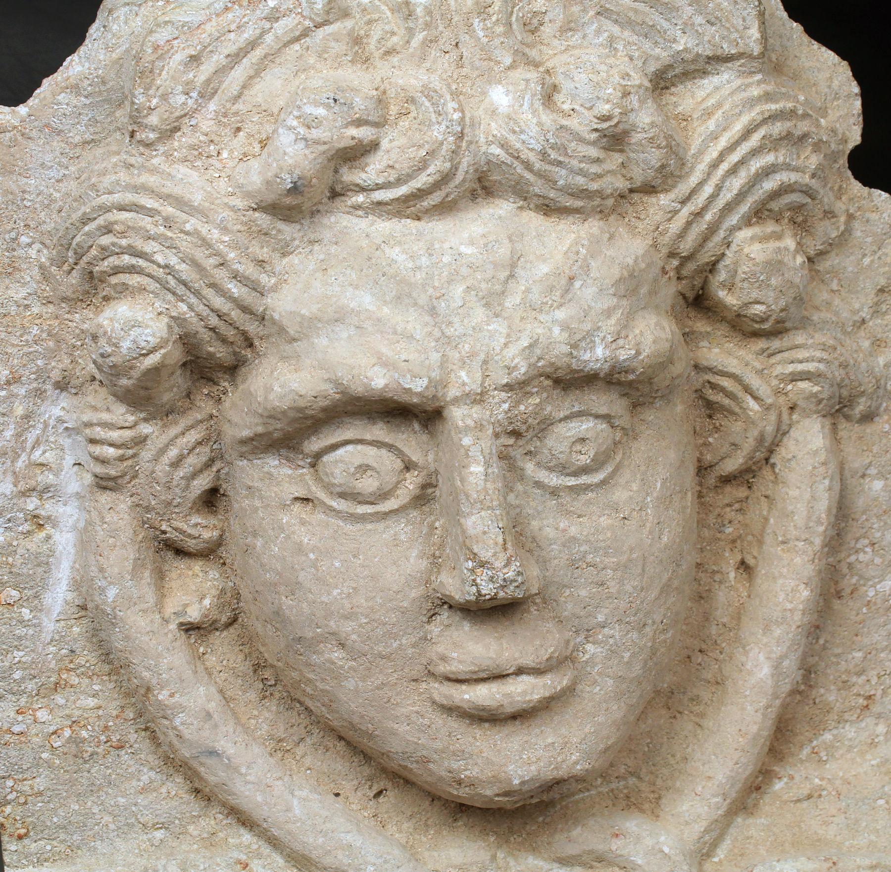 Italian Roman relief of Medusa and Hercules knot