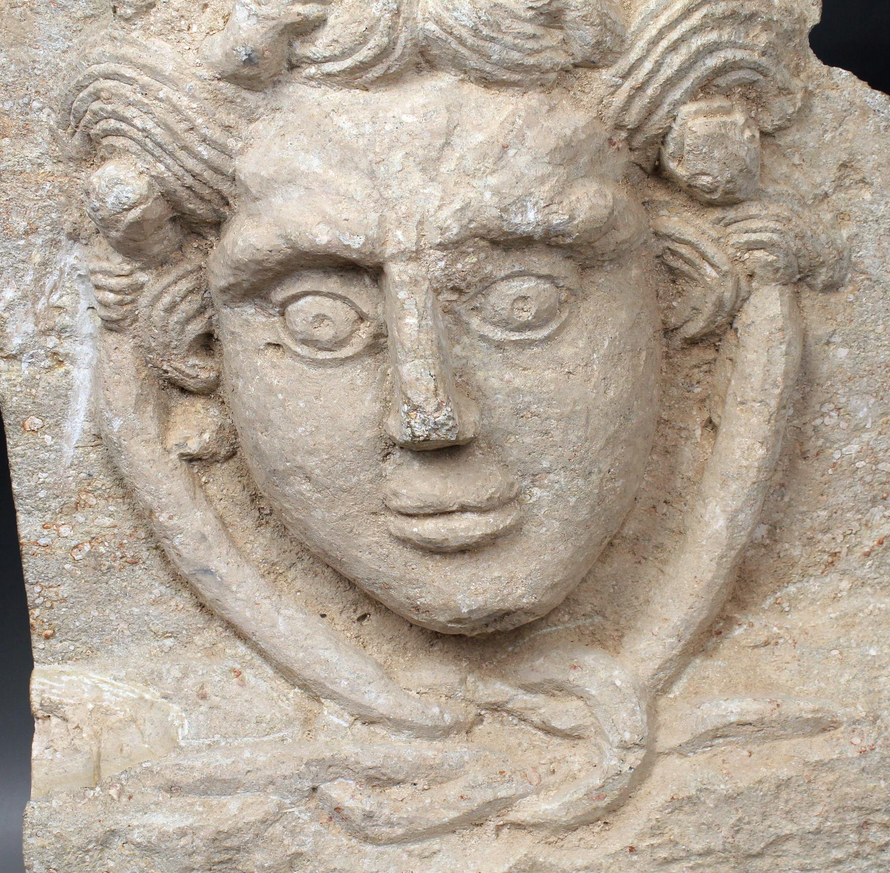 18th Century and Earlier Roman relief of Medusa and Hercules knot