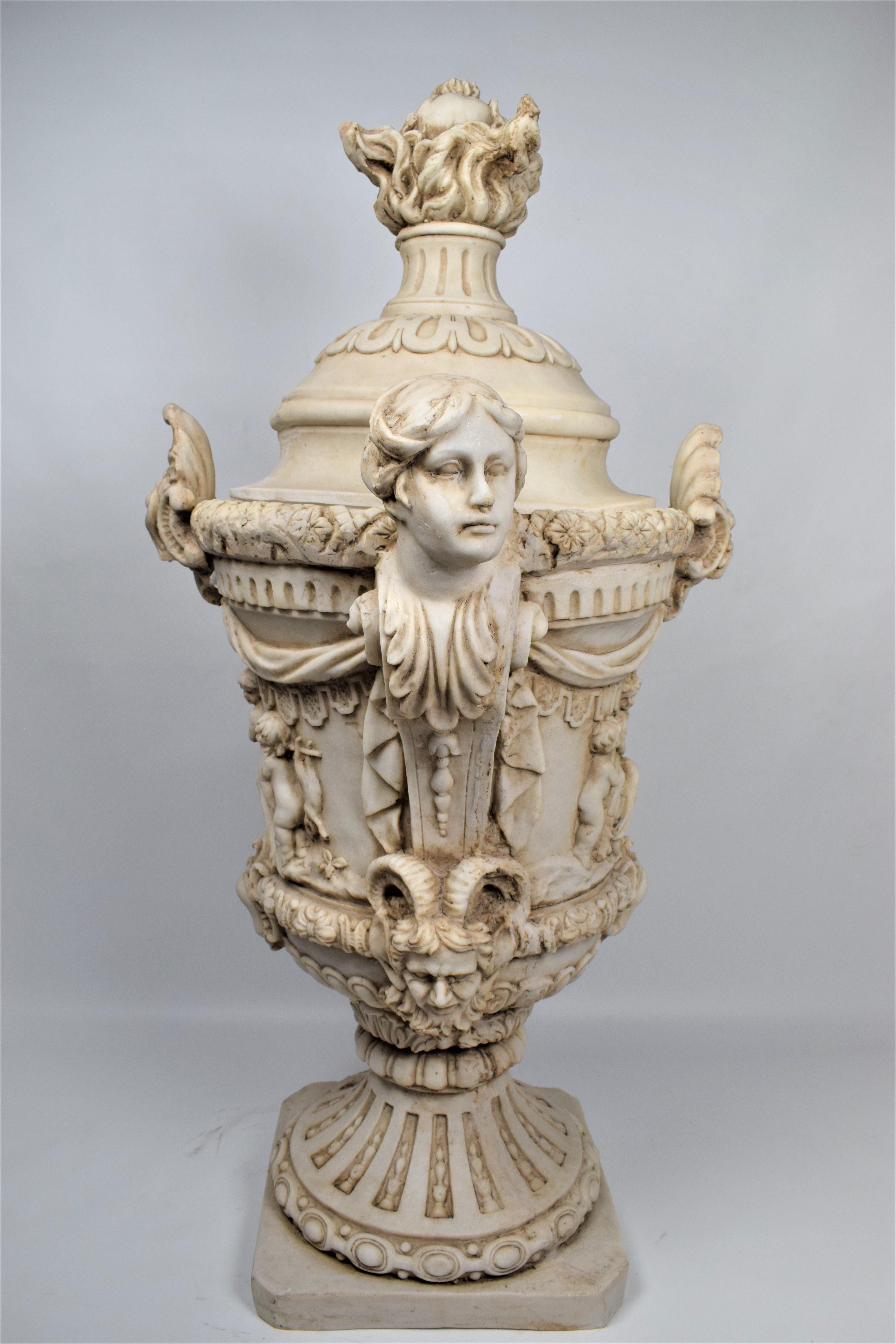Renaissance Roman Relief Pottery Vase For Sale