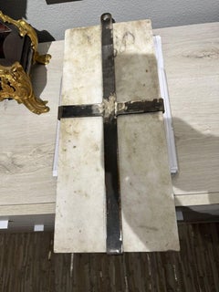 Roman Relief "Warrior" late 19th Century in Carrara Marble With Video