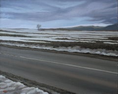 Au bord de la route, peinture, huile sur toile