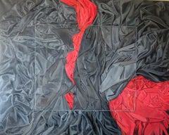 Cloth under a piese of glass, Painting, Oil on Canvas