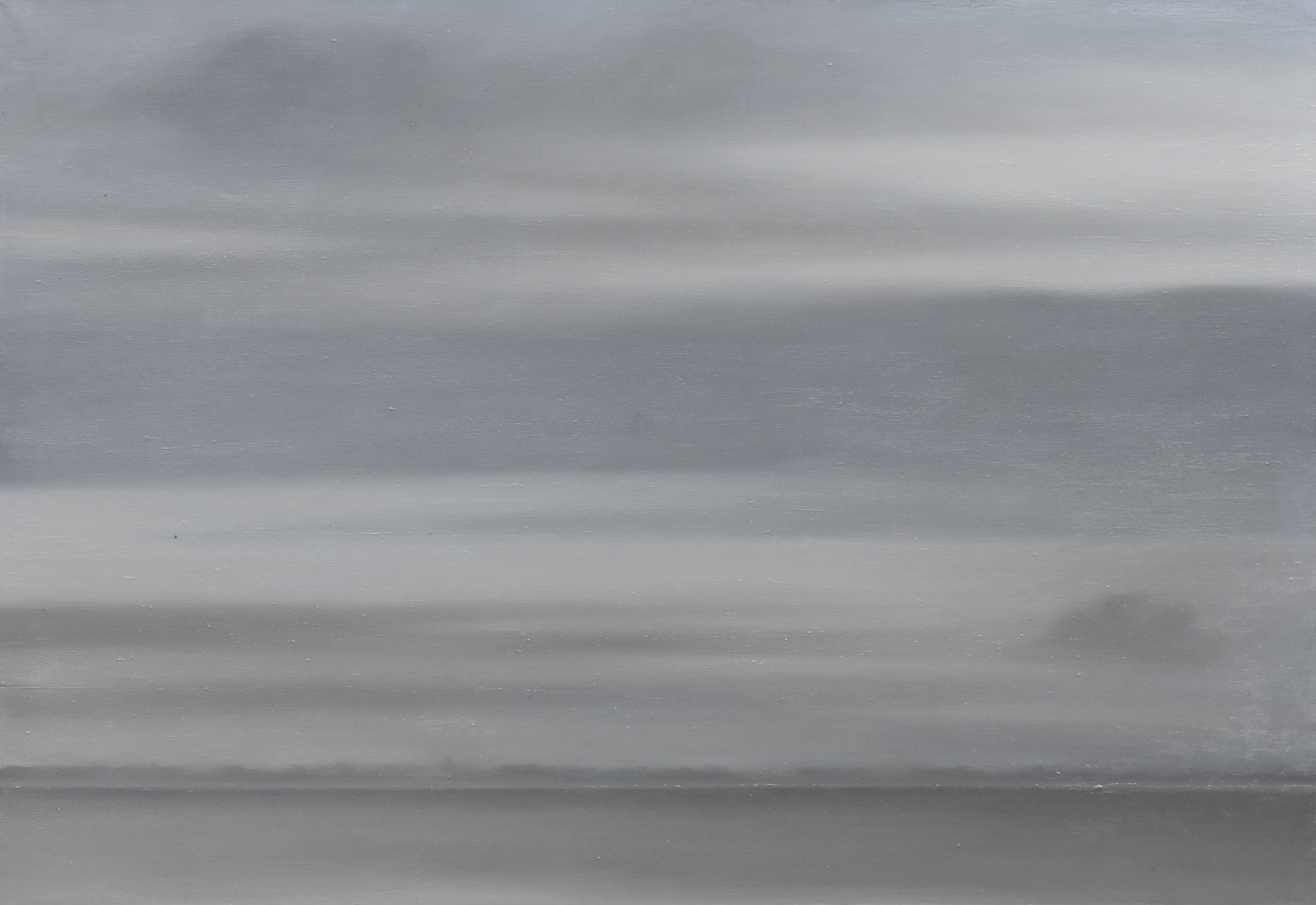 Sad city, Gemälde, Öl auf Leinwand – Painting von Roman Rembovsky