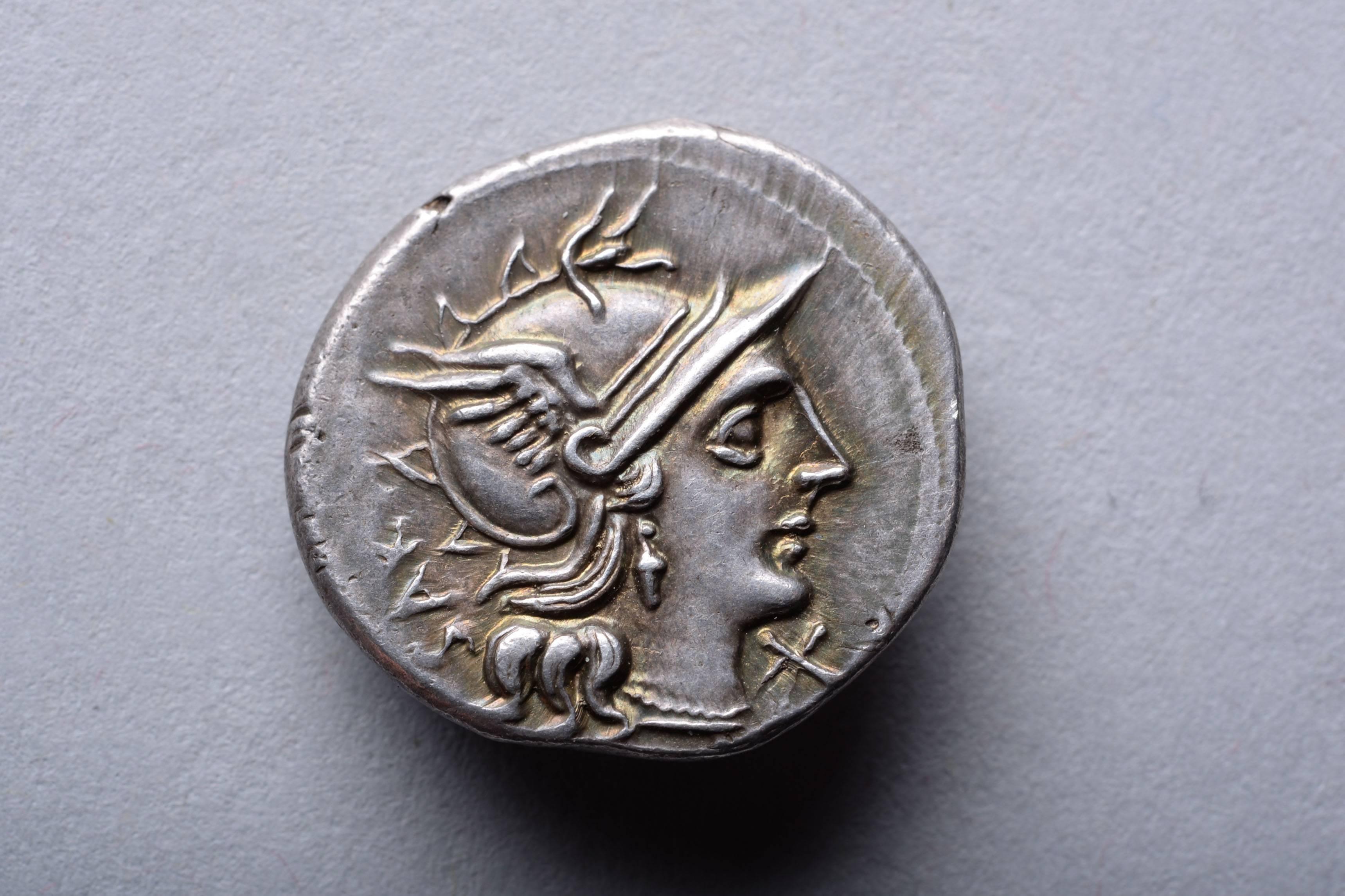 Classical Roman Roman Republican Denarius of Marcus Atilius Serranus, 148 BC