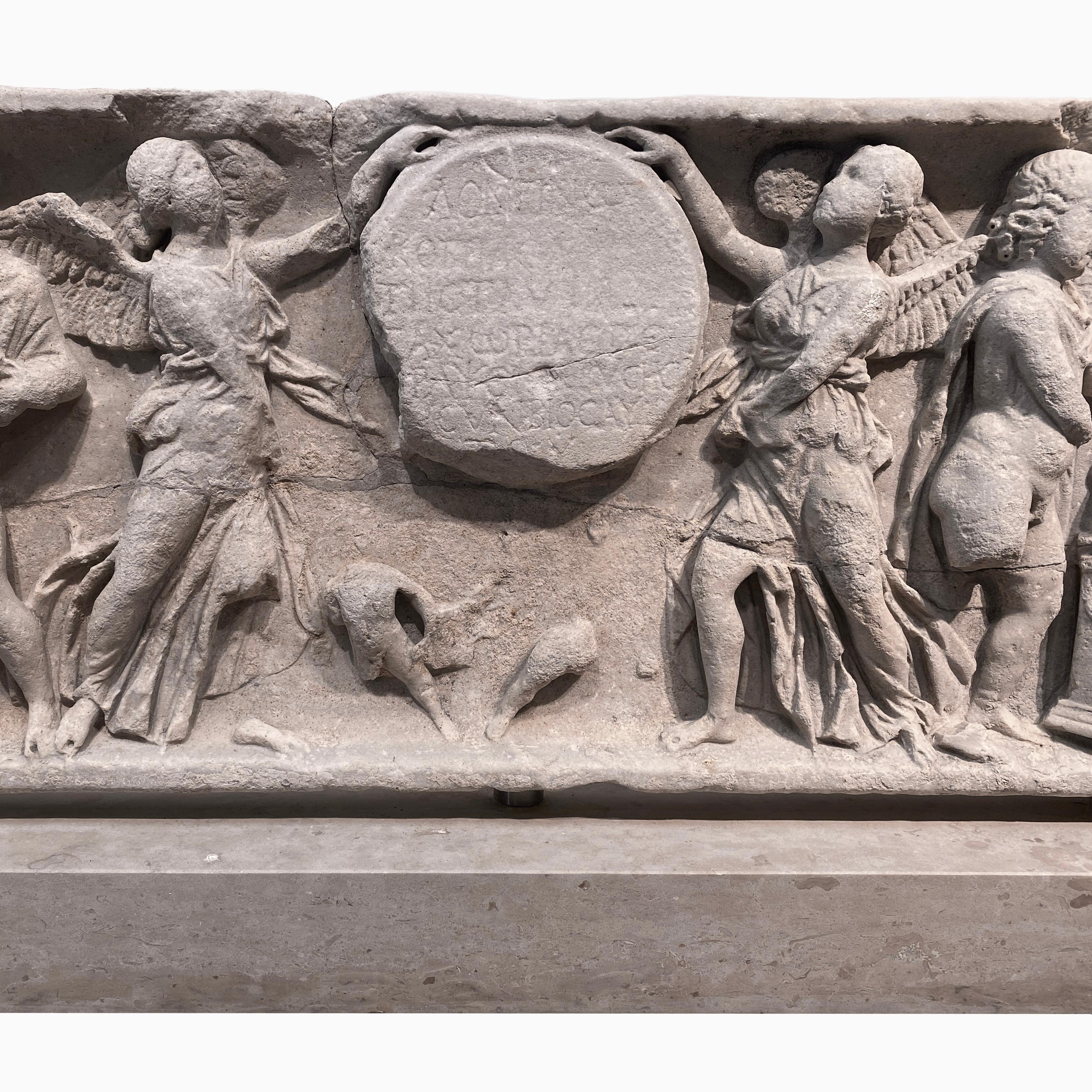 Hand-Crafted Roman Sarcophagus Front, 2nd Century AD